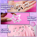 YGDZ Star Hair Clips and Barrettes Set - 20 pcs 1.22" Y2K Hair Accessories, 10 pcs 1.61" Silver Clips for Girls Women, Rave Accessories, Non-Slip Metal Snap Hair Clips