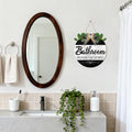 CHDITB Summer Bathroom Wooden Sign Tropical Palm Tree 11.4x11.4 in Portrait by Deal US