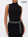 Link Body Chain Belt Ladies Waist Chain Belts for Jeans Dress (B-Silver, F