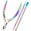 Remover with Cuticle Pusher, XUNXMAS Professional Stainless Stee