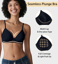 ZYQEXA Wireless Seamless Plunge Bra Black Racerback Size 38C by Deal US