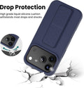 Silicone Kickstand Case with Hand Strap for iPhone 17 Pro Blue by Merch Section