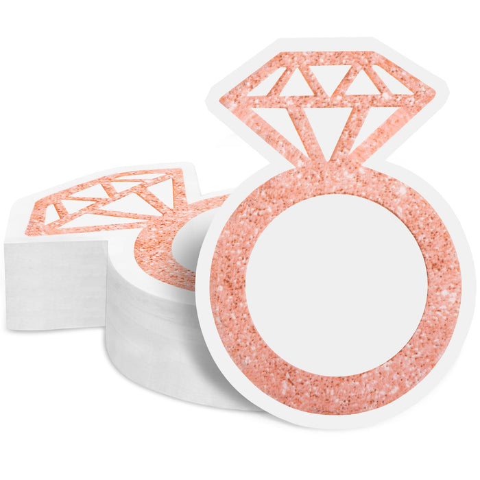 AYINOBY 50 Pcs Glitter Rose Gold Diamond Ring Paper Napkins Pink Wedding by Deal US