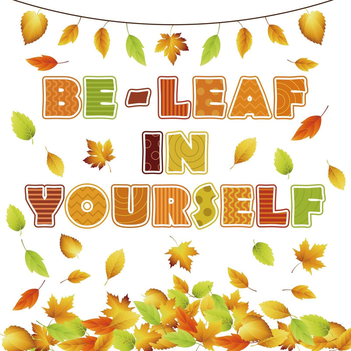 EggSun 112pcs Thanksgiving Fall Bulletin Board Decorations Maple Leaf 14x8in by Deal US