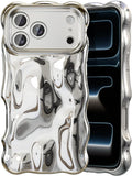 Ripple Wave 3D Chrome Case for iPhone 17 Pro Max Silver by Merch Section