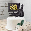 Little Man Game Over Wedding Cake Topper Double-sided Black Glitter 5.5x4.5in by Deal US