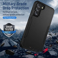 Military-Grade Shockproof Case for Samsung Galaxy S21 FE 5G with Screen Protector Black by Merch Section