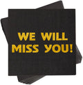 Sllyfo Retirement Party Napkins 5x5in 50PK Black Gold Farewell Decor by Deal US