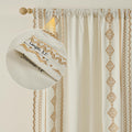 ColorBird Boho Embroidered Gold Brown Curtains 52x63in 2 Panels Set by Deal US