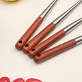 FJNATINH Silicone Spatula Turner Ladle Skimmer Set Stainless Steel Wood 4Pc by Deal US