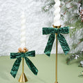 LaRibbons 24 Pcs Green Crinkled Velvet Bows 3.94x3.94in Vintage Style by Deal US