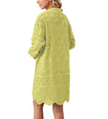 AIHUKOCY Women Hollow Out Button Down V Neck Long Sleeve Mini Dress Yellow M by Deal US