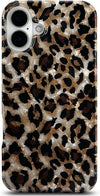 Sparkle Translucent Clear Vintage Leopard Print Soft Silicone Case for iPhone 16 6.1" Cheetah