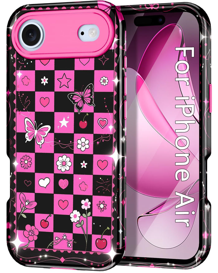 Air Case 6.5 Inch 2025,Marble Pattern 3 In 1 Heavy Duty Shockproof Full Body Rug