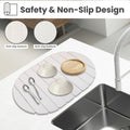 SANYCASA Stone Dish Drying Mat Non-Slip Diatomaceous Earth White 23.6x15.4" by Deal US