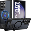 Magnetic Case for Samsung Galaxy S23 Ultra with Invisible Stand Military Grade Protection Black