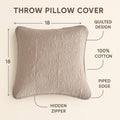 DaDa Bedding Set of 2-Pieces Sandy Beige Taupe Square Cushion Throw Pillow Covers, 18" x 18" (JHW-585) by DaDalogy Bedding Collection