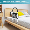 Okvpajdo Adjustable Bed Rail with 2Grab Bars Safety Guard Black White King Queen by Deal US