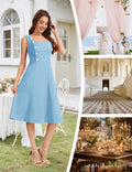 Bbonlinedress Womens Vintage Cocktail Dress Sleeveless A-line Midi Blue Size S by Deal US