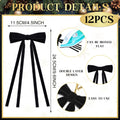 Simgoing Black Velvet Bows Christmas Ornaments 12 Pcs 10x4.5 Inch Rustic by Deal US