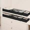 Cupic Cupid Drawer Organizer Set of 4 Foldable Black Closet Dividers by Deal US
