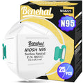 benehal NIOSH Approved N95 Particulate Respirators Mask White Pack of 25 by Deal US
