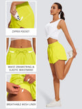addigi Women's Running Shorts High Waisted Quick Dry Pockets Yellow Size L by Deal US
