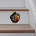 My Wonderful Walls Christmas Family Mouse Hole Decal 3D Effect 5x5 Multi by Deal US