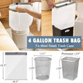 PACCOLYN Small Trash Bags 4 Gallon Drawstring 57 Count Unscented White by Deal US