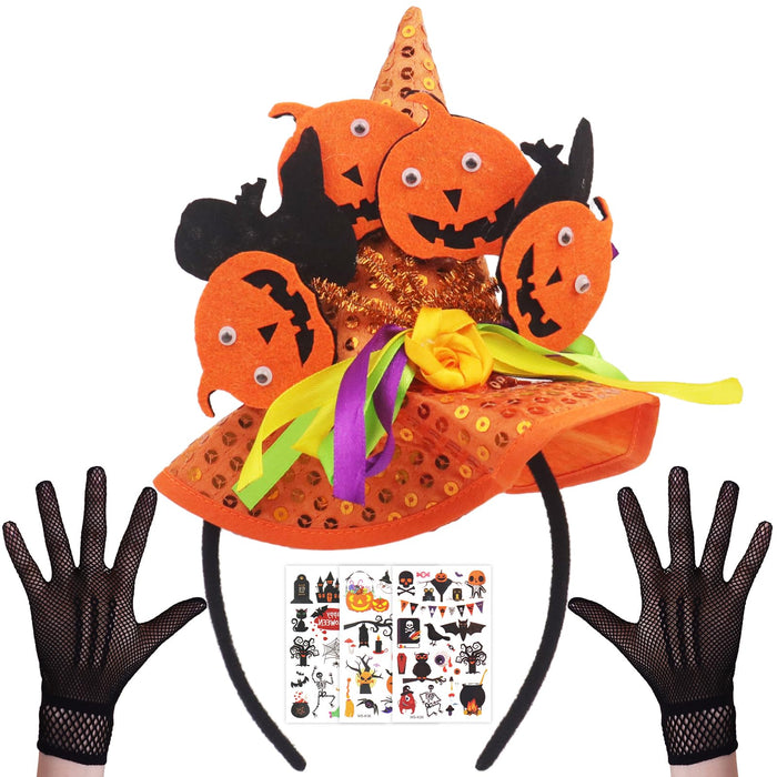 HyperFun Halloween Witch Hat Headband Orange Cartoon Womens Accessory by Deal US