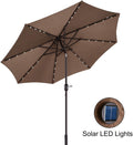VILLACERA 83-OUT5421 9 LED Lighted Outdoor Patio 8 Steel Ribs and Push Button T by Vanessa Jane