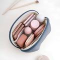 E-Tree Makeup Bag Half Moon Cosmetic Pouch Travel Toiletry Organizer Blue by Deal US