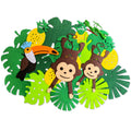Leyhooney Christmas Jungle Felt Decor Set Tropical Toucan Monkey Palm Leaf by Deal US