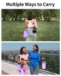 Wandering Nature Insulated Water Bottle Holder Strap 32oz Purple Leather by Deal US