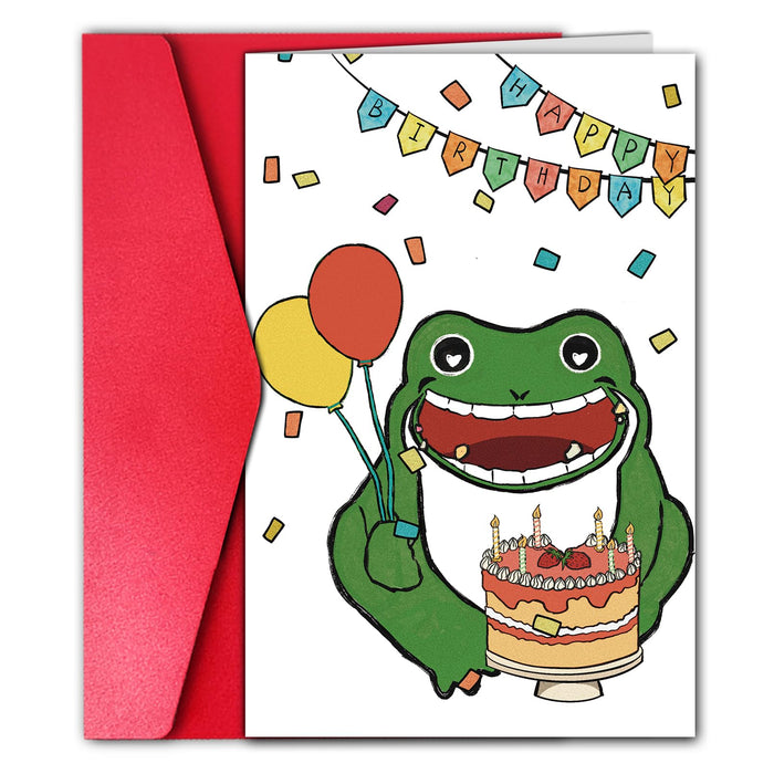 GYYsweetus Frog Happy Birthday Card Cute Cartoon Animal Gift Idea by Deal US