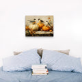 Pugwak Vintage Fall Pumpkin Bird Wall Art Canvas Print 11x14 Inch Landscape by Deal US