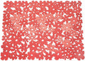 iDesign Blumz Floral Red Flexible Plastic Large Sink Protector Mat by Avera Group