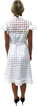 Julia Jordan Ivory Short Sleeve Textured Shirt Dress, Size 16 by Vanessa Jane