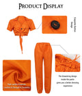 UQJE Women's Prisoner Costume Orange Convict Shirt Pants XXL by Deal US