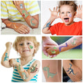 SBOBUY Dinosaur Temporary Tattoos 10 Sheets Blue Cartoon Kids Party Favors by Deal US