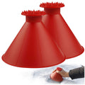 CLESDF Magical Car Ice Scraper Funnel 2 Pack Red Cone Windshield Snow Scraper by Deal US