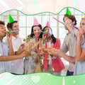Potchen 12 Pcs Green Glitter Spiral Reusable Plastic Drinking Straws by Deal US