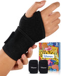 Lalapapa 2 Pack Adjustable Wrist Brace for Men & Women Black Size One Size by Deal US