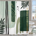 Torich Mid Century Boho Geometric Waterproof Shower Curtain 69x72 Green 12pc by Deal US