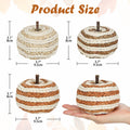 Hollyone Fall Pumpkin Decor 3 PCS Faux Rattan Pumpkins Small Orange Brown by Deal US