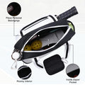 SPOENGRU PU Leather Pickleball Paddle Bag Small Black Fashion Tote by Deal US