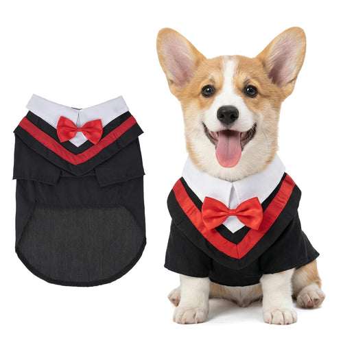 Haakong Graduation Costume for Dog, Graduation Gown Pet Outfit Accessory for Small Dogs and Cats Graduation Party Dress