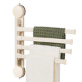 Zynuhmo 4-Arm Swivel Towel Rack 13.78in White Adjustable Suction Cup by Deal US