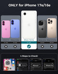 Magnetic Case for iPhone 17e/16e 6.1" Blue with Privacy Screen Protector and Invisible Kickstand by Merch Section