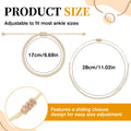 4 PCS Beach Summer Ankle Bracelets for Women, Adjustable Boho Anklets for Women,